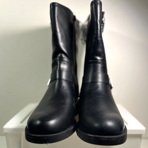 Dolce Vita Women's Black Payce Moto Boots Double Buckles Side Zipper SZ 9 NEW - Picture 2 of 6